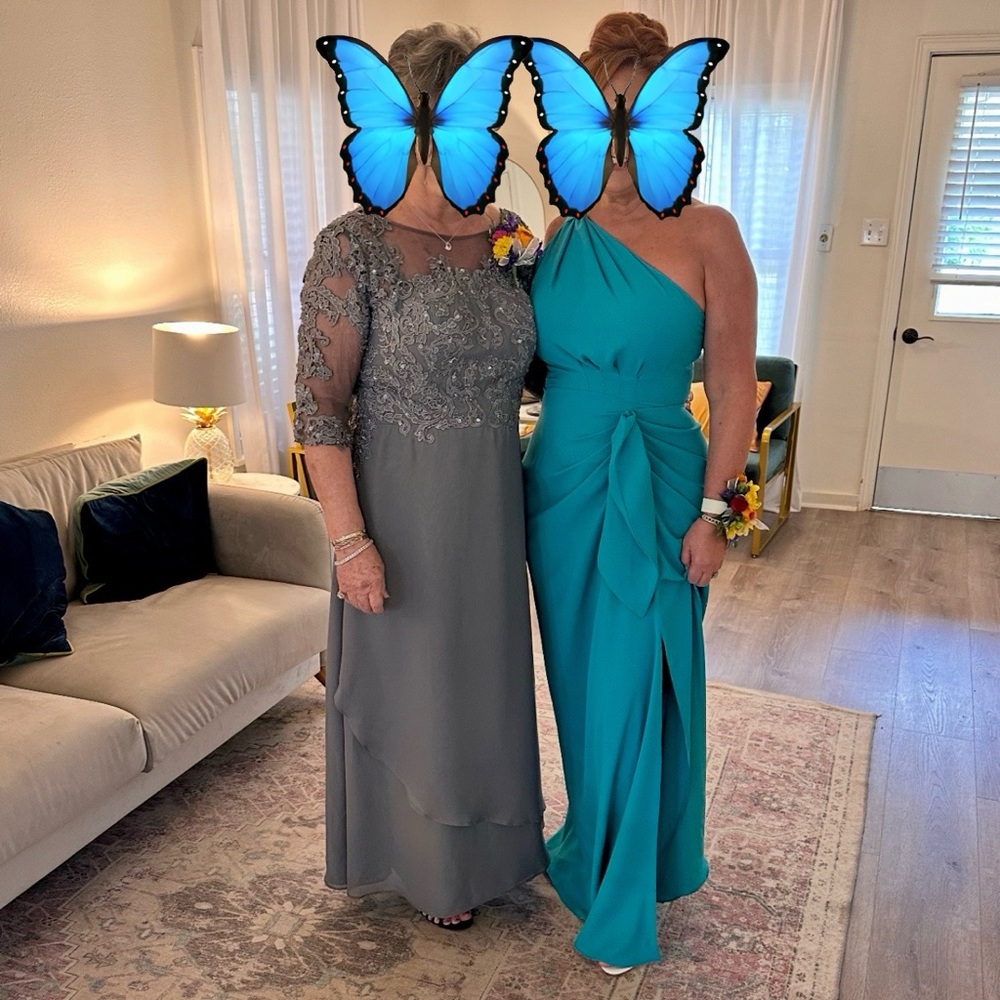 Rhea Costa Blue One-Shoulder Gown for Weddings - Picture 11 of 11